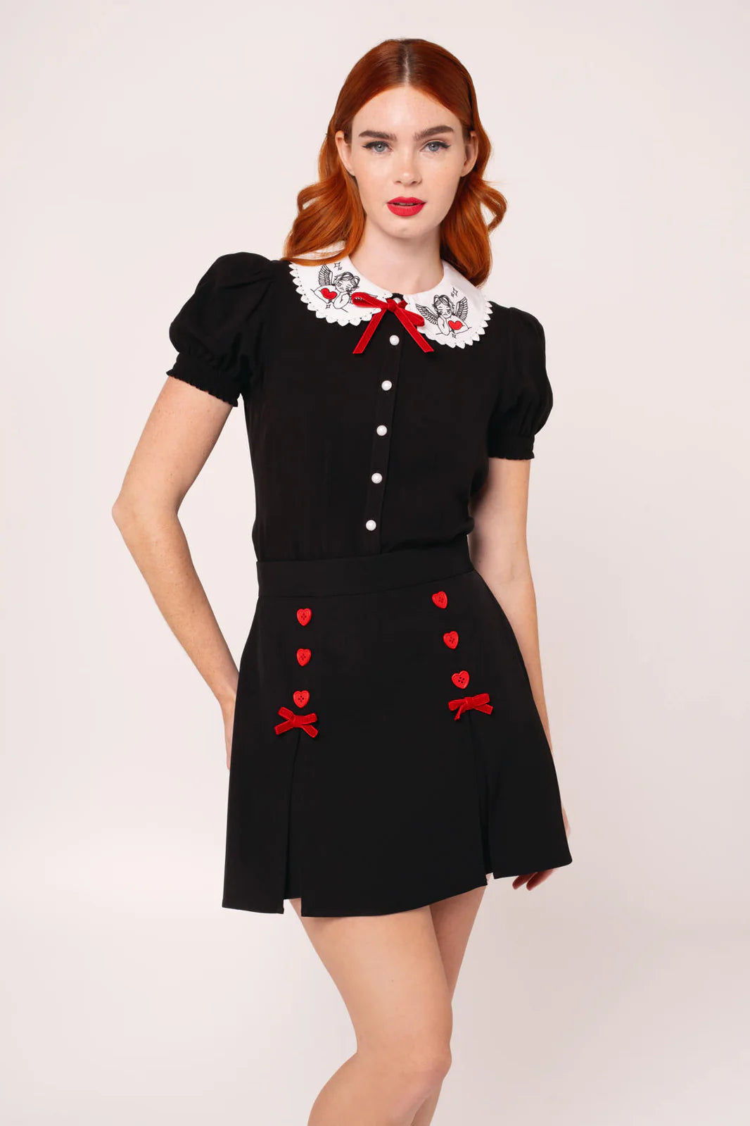 women's candy cane dress Red/White Candy Cane Bow Back Cocktail Dress Besos Boutique