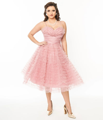 Dusty Rose Glitter cupcake dress