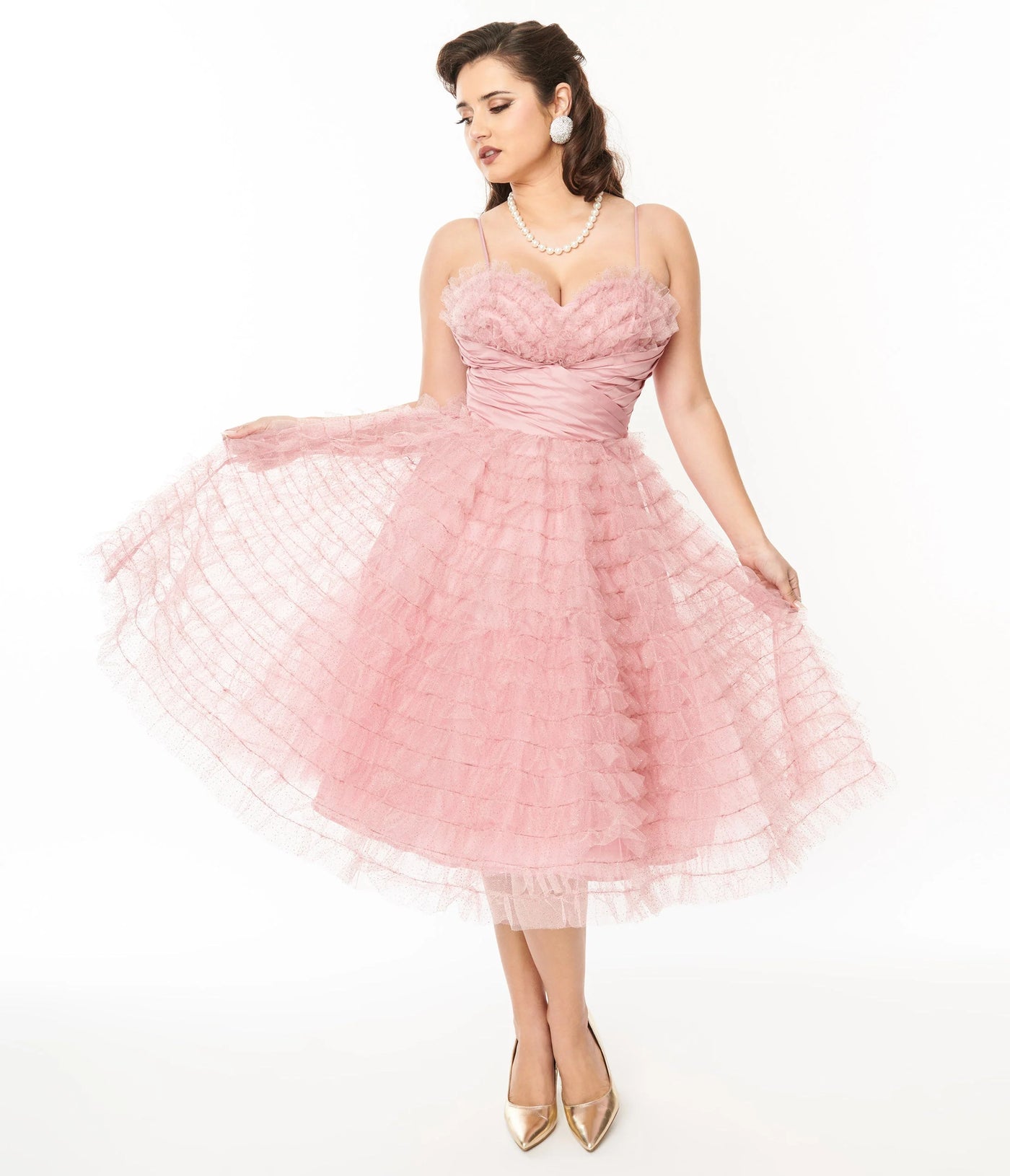 Dusty Rose Glitter cupcake dress