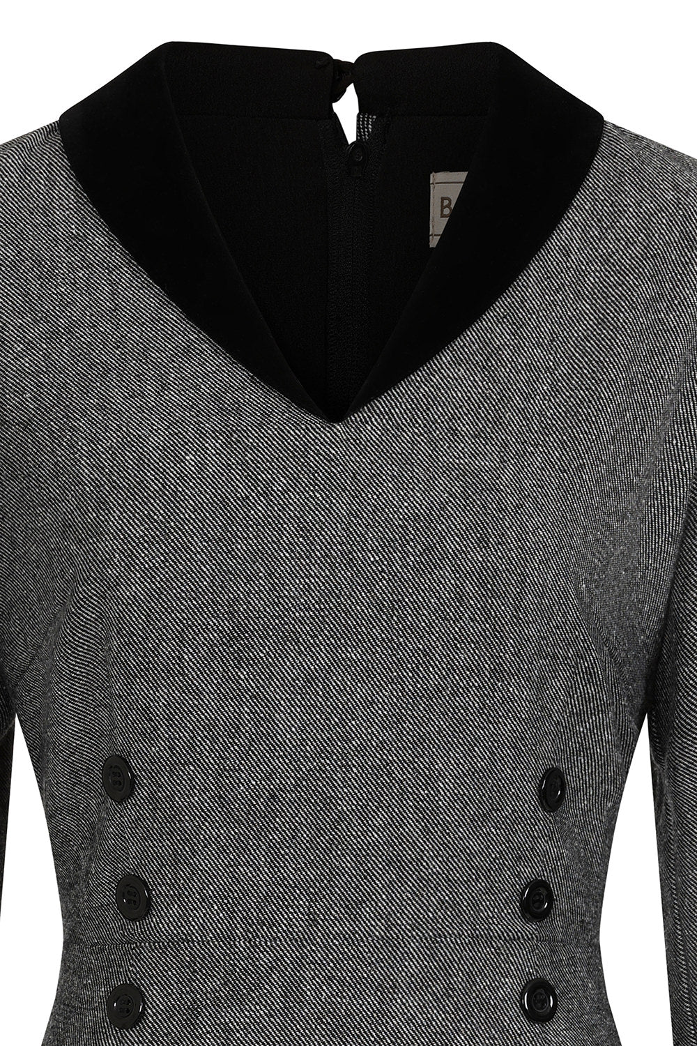 Grey Sylvia herringbone Pencil dress