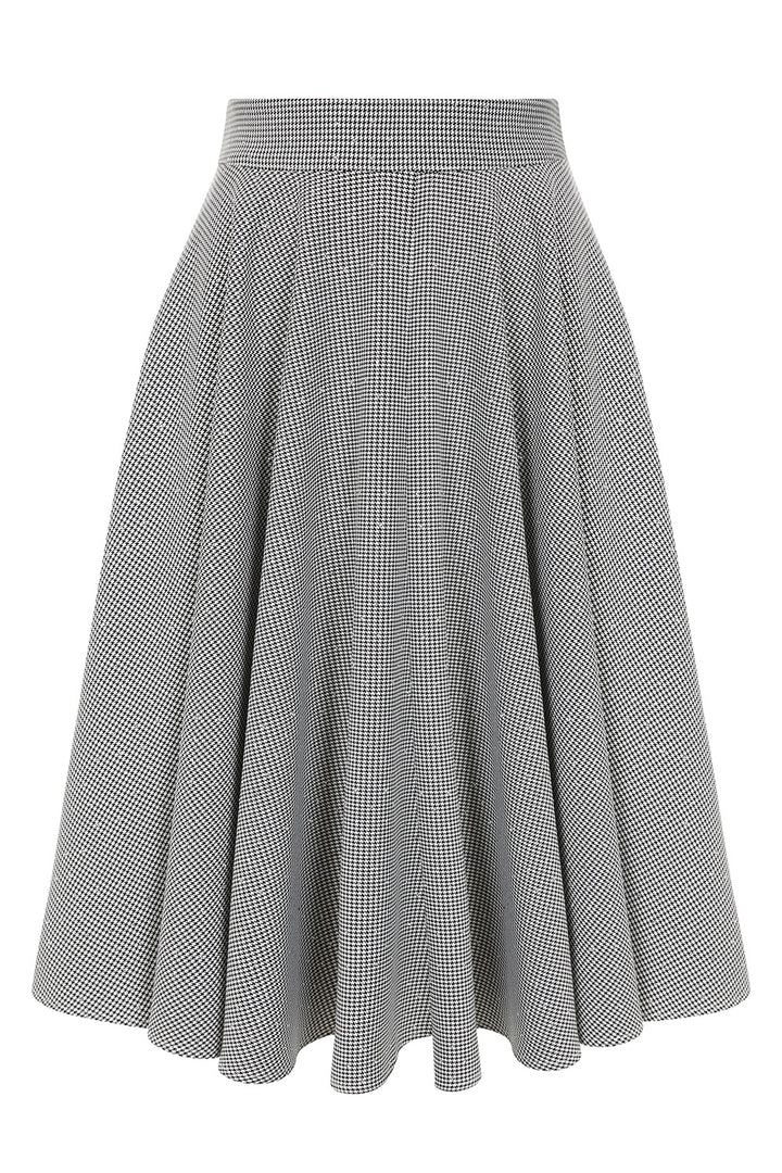 Black Cary Sparkle Houdndstooth swing skirt