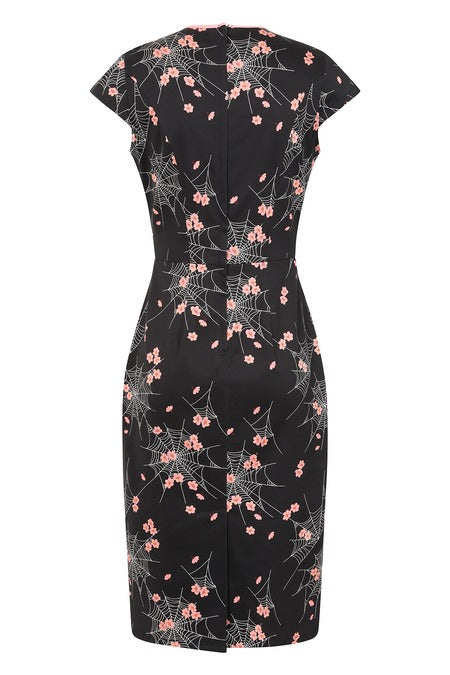 Kaori Spiderweb Blossom Pencil Dress