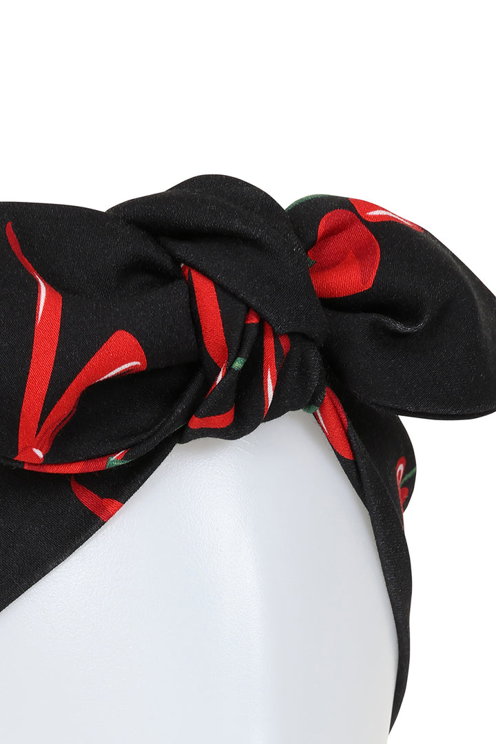 CHERRIES AND BOW BANDANA