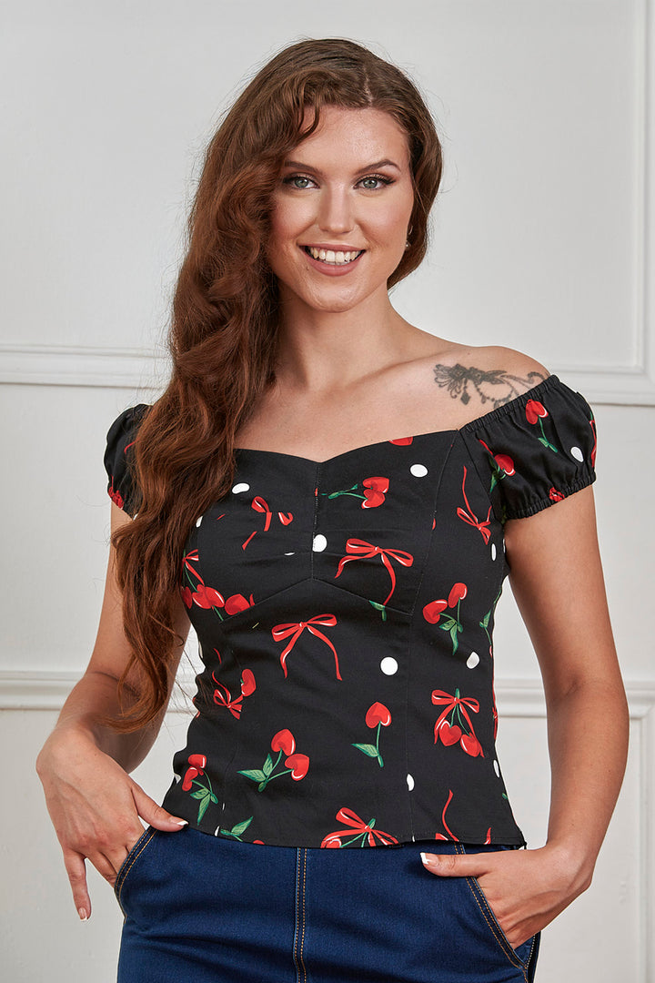 Black Babe cherries and bows top