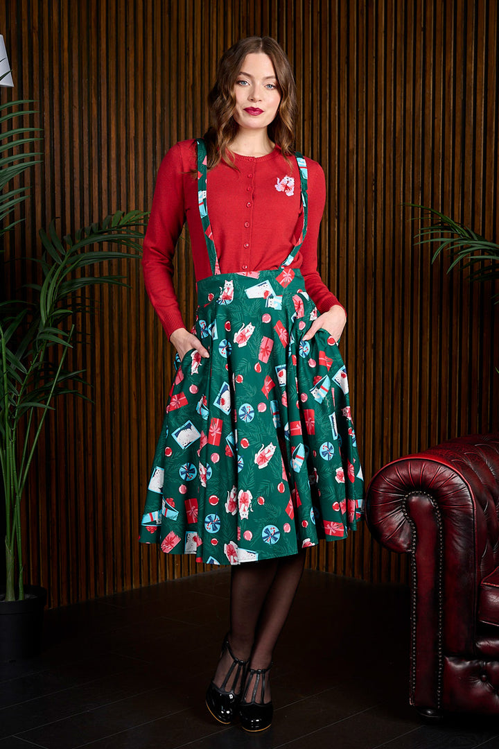Green Cecilia under the tree suspender skirt