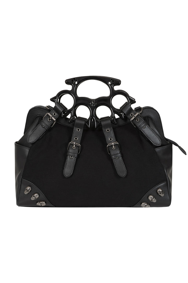 Black Iron Halo Knuckle Top Handle Bag