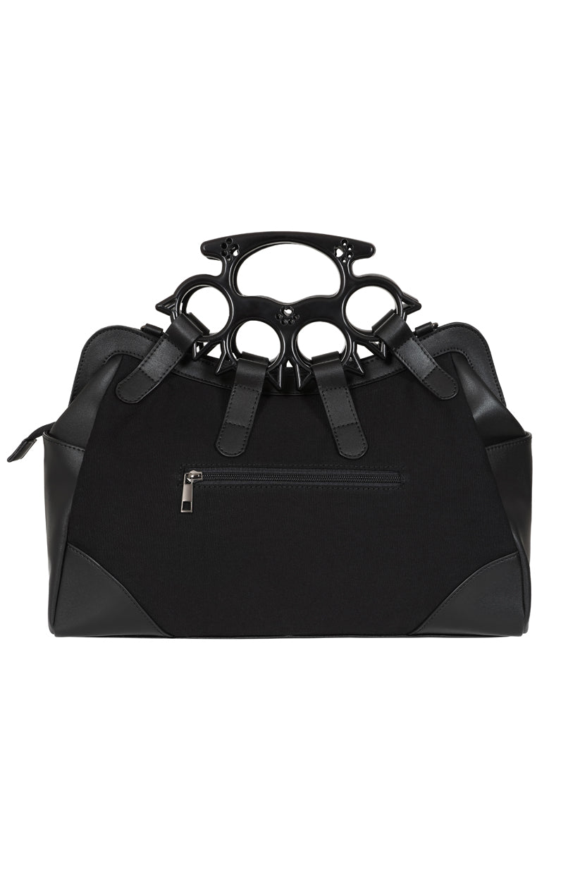 Black Iron Halo Knuckle Top Handle Bag