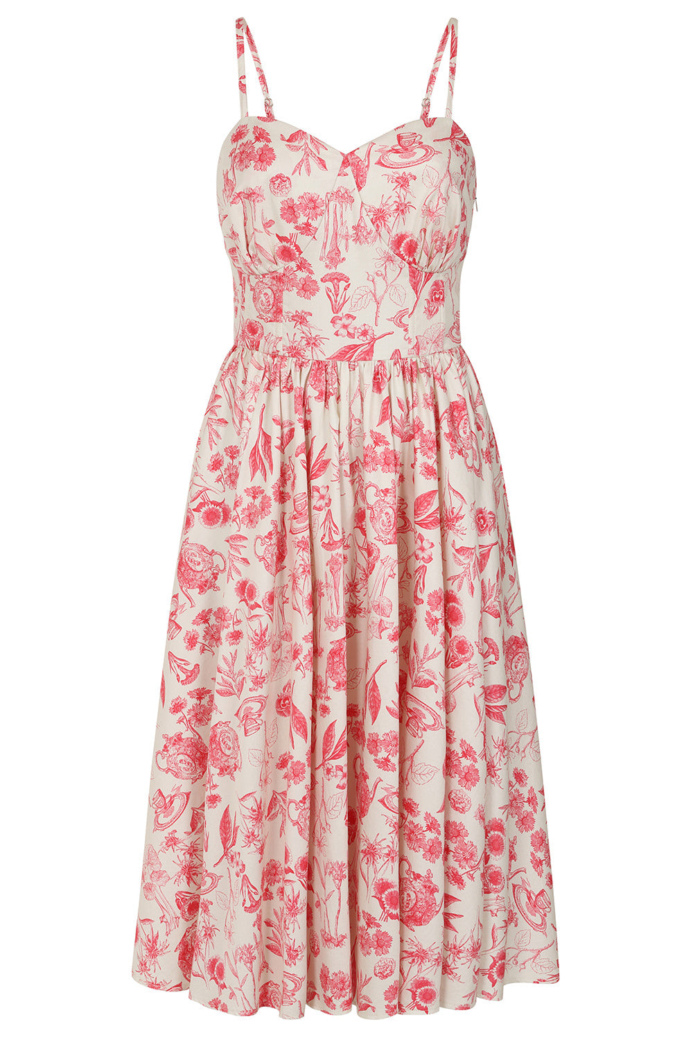 Cream Jeanie tea floral corset dress
