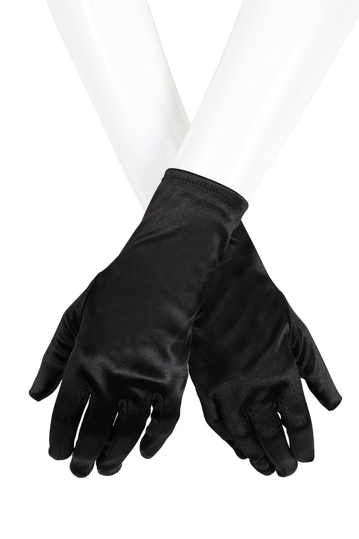 Black Moonlight Satin Gloves