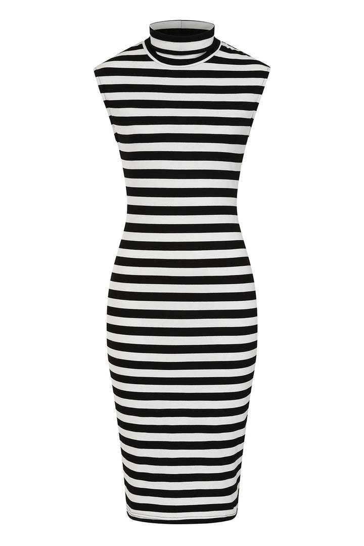 Black/White Lina striped pencil dress