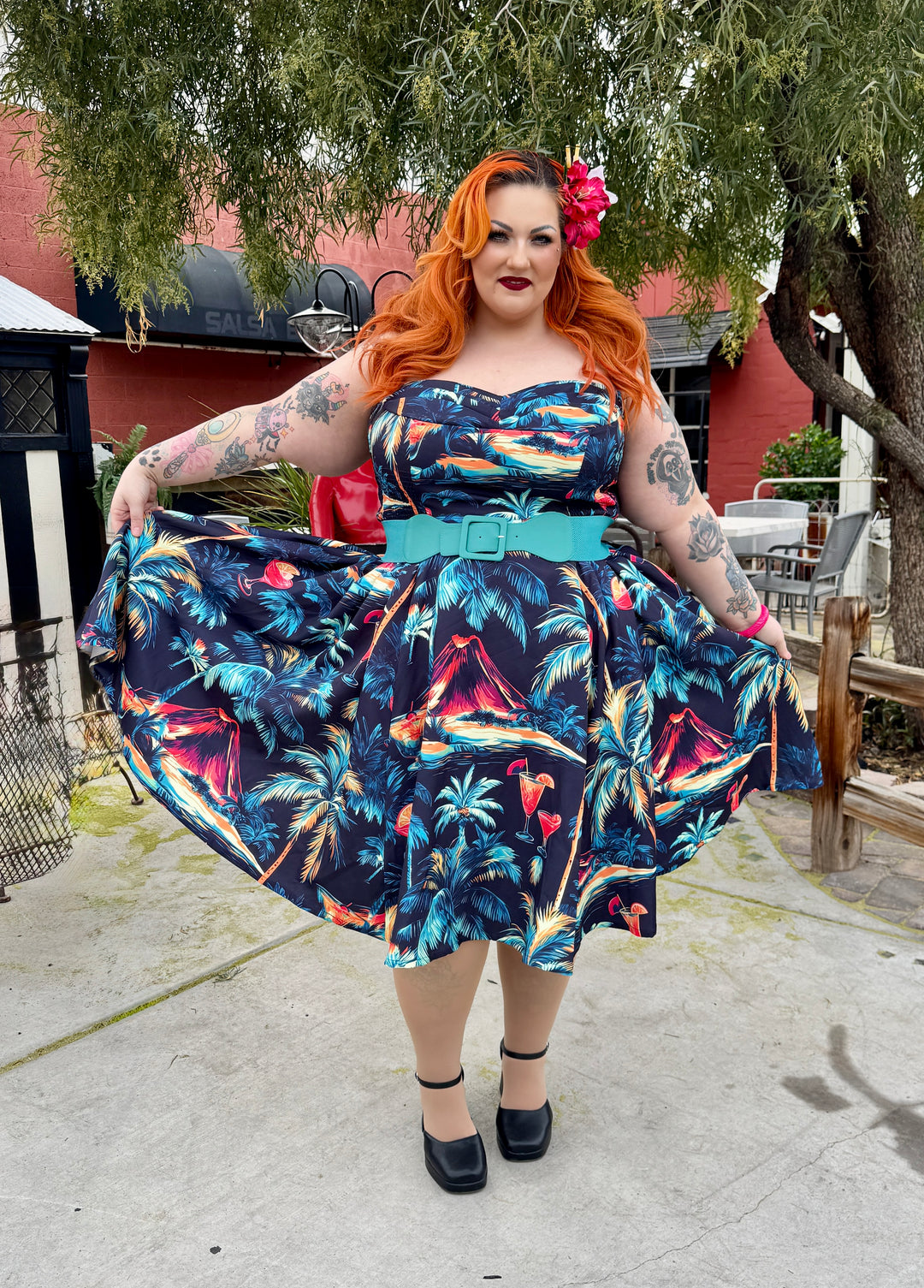 Beachcomber Swing Kleid Hibiscus