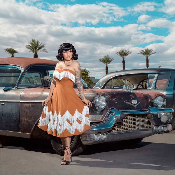 The El Cortez swing dress Honey Ginger