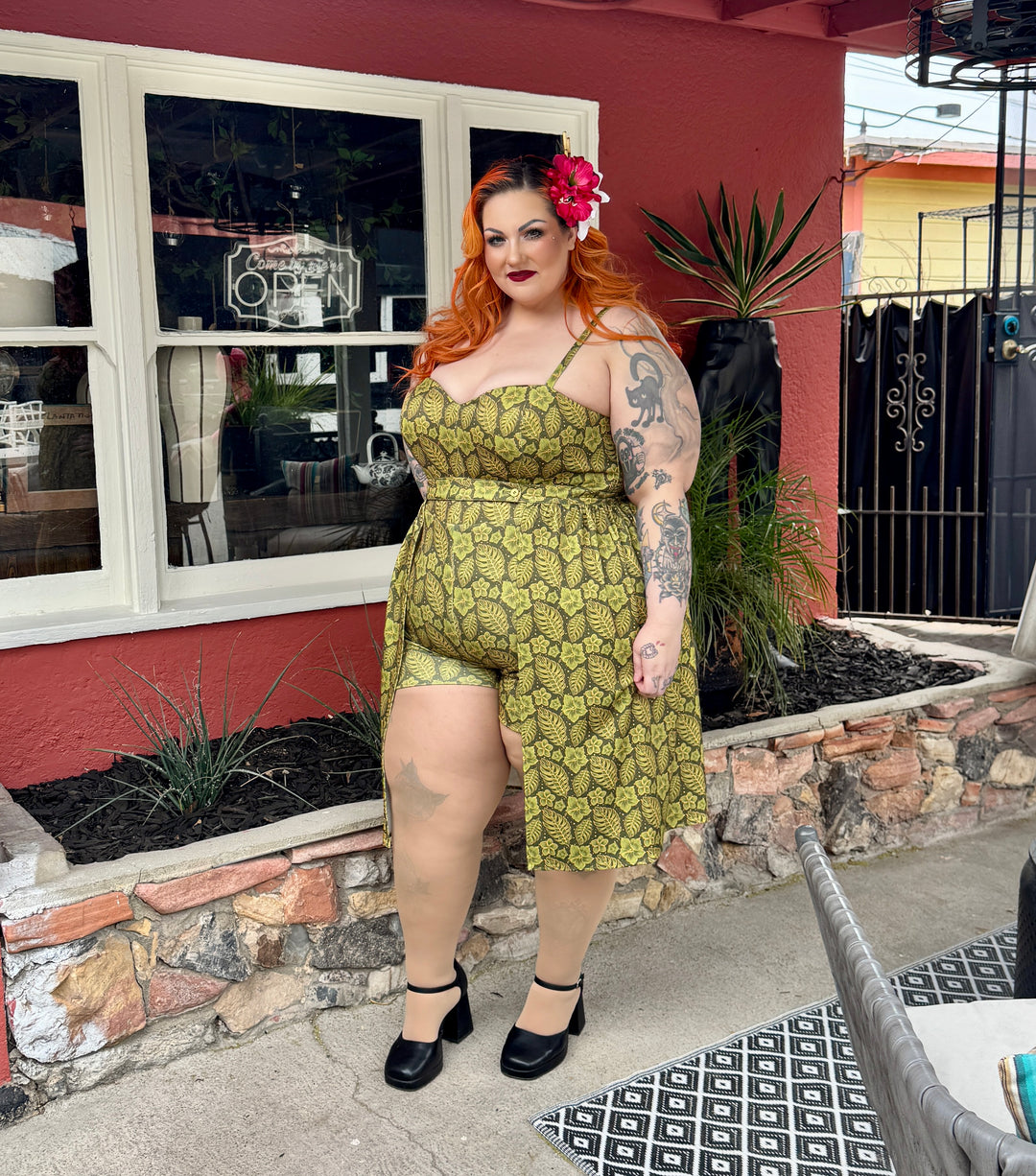 Playsuit with matching skirt