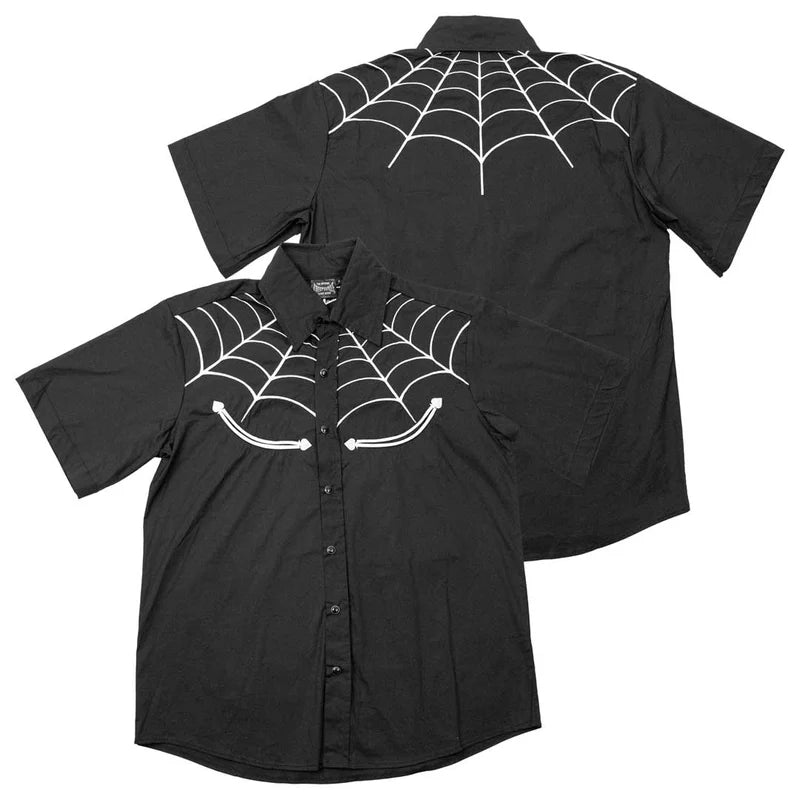 Spiderweb White Western Shirt