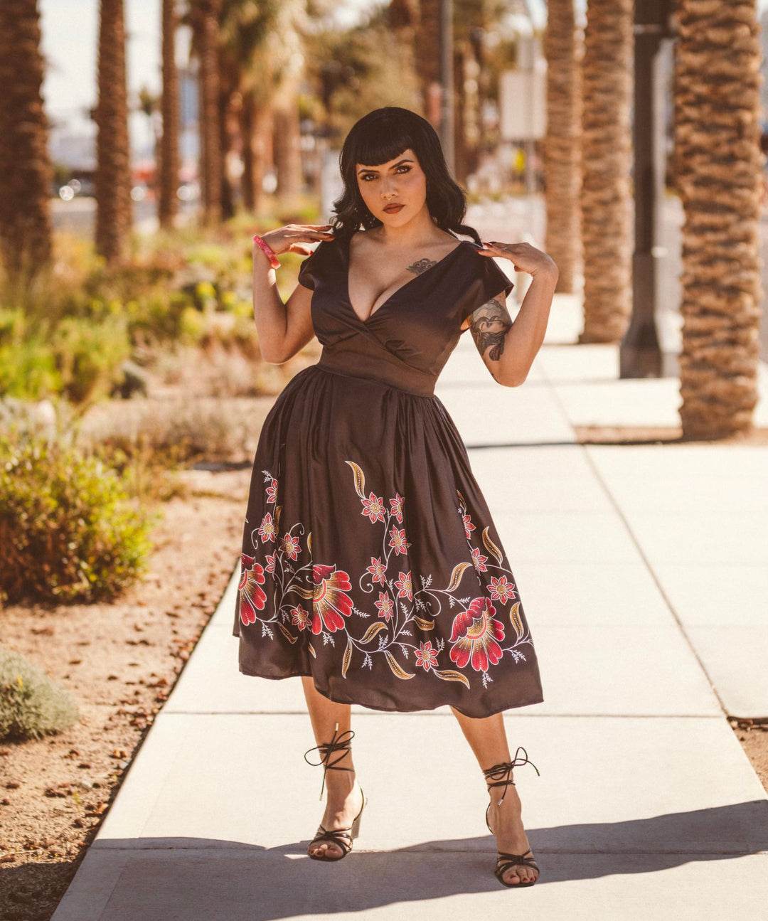 Custom Spanish Floral Border Print Dress Xsmall Custom Spanish Floral Border Print Dress Xsmall