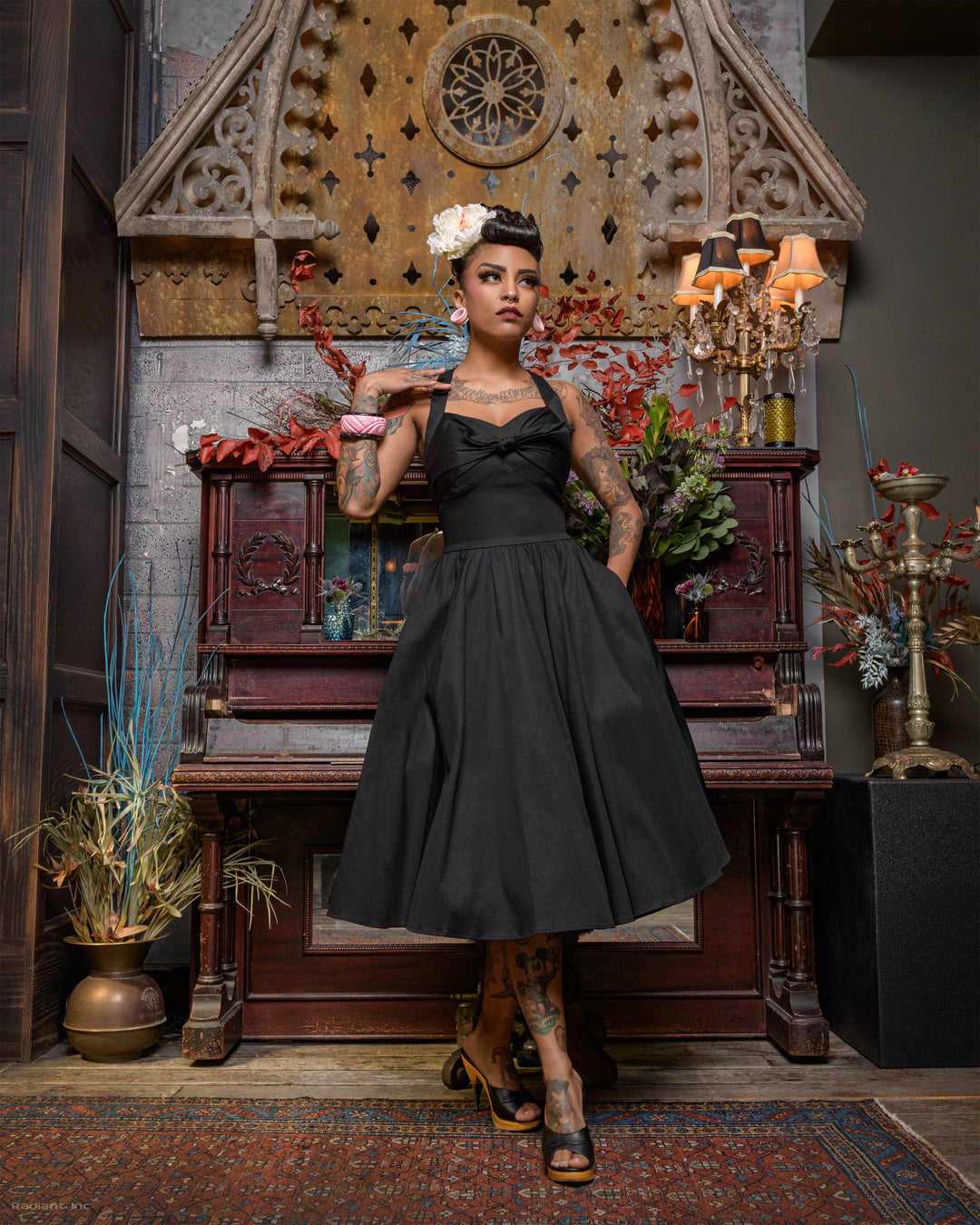 Rocking Bettie Black Tie the Knot Swing Dress Medium Rocking Bettie Black Tie the Knot Swing Dress Medium