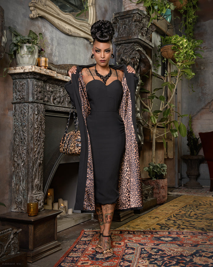 Panthera Noir Dress and matching coat