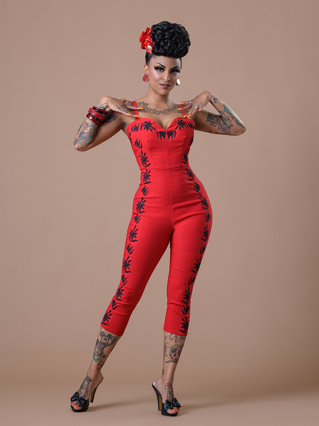 Chelada jumpsuit- Red – Rockin Bettie