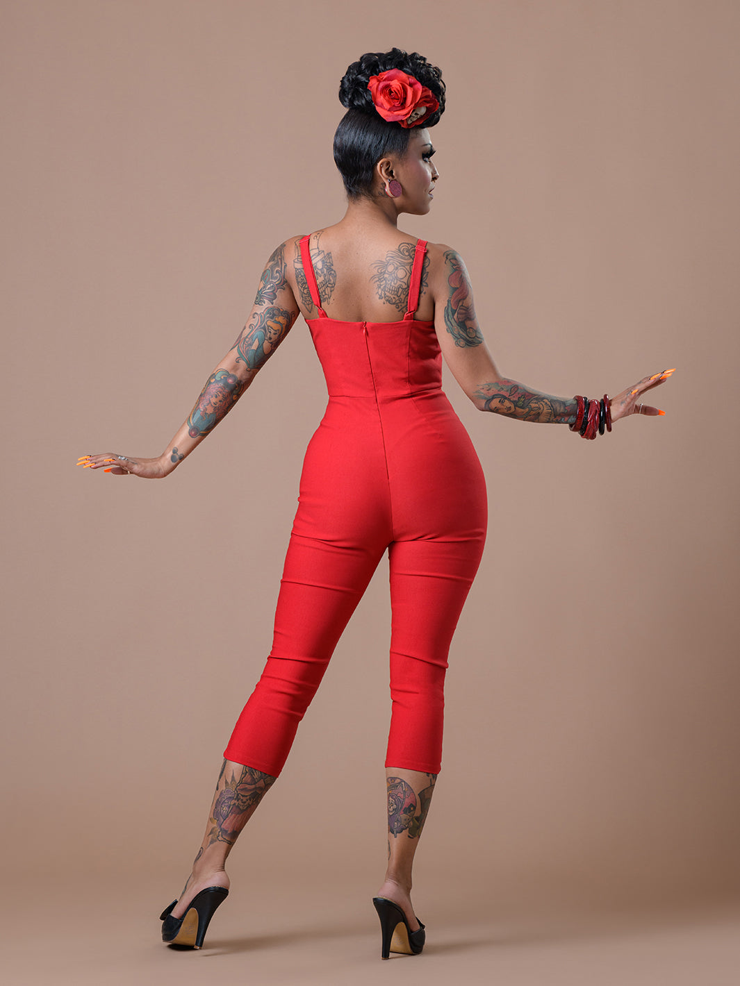 Chelada jumpsuit- Red – Rockin Bettie
