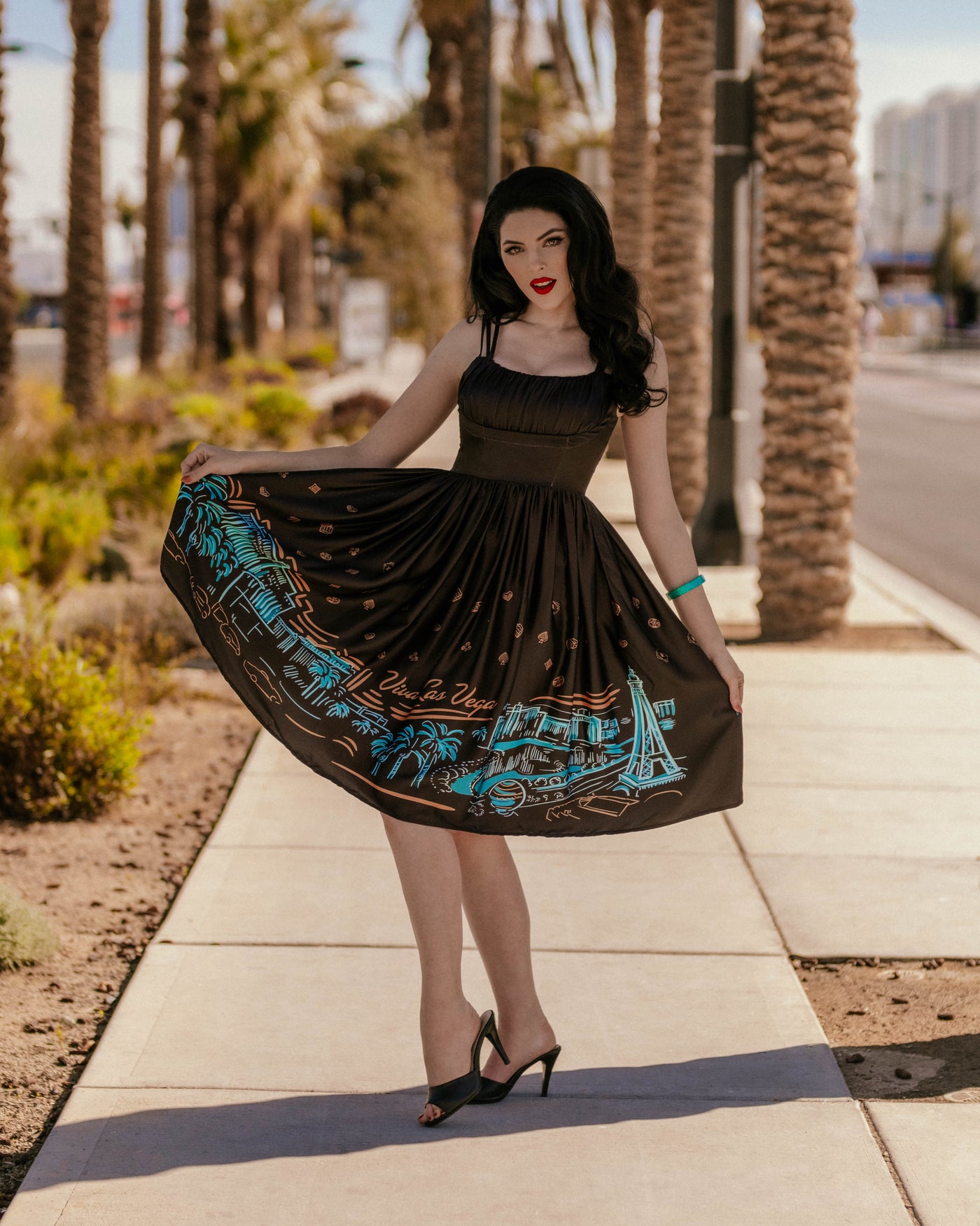 Viva Las Vegas Border Print Dress