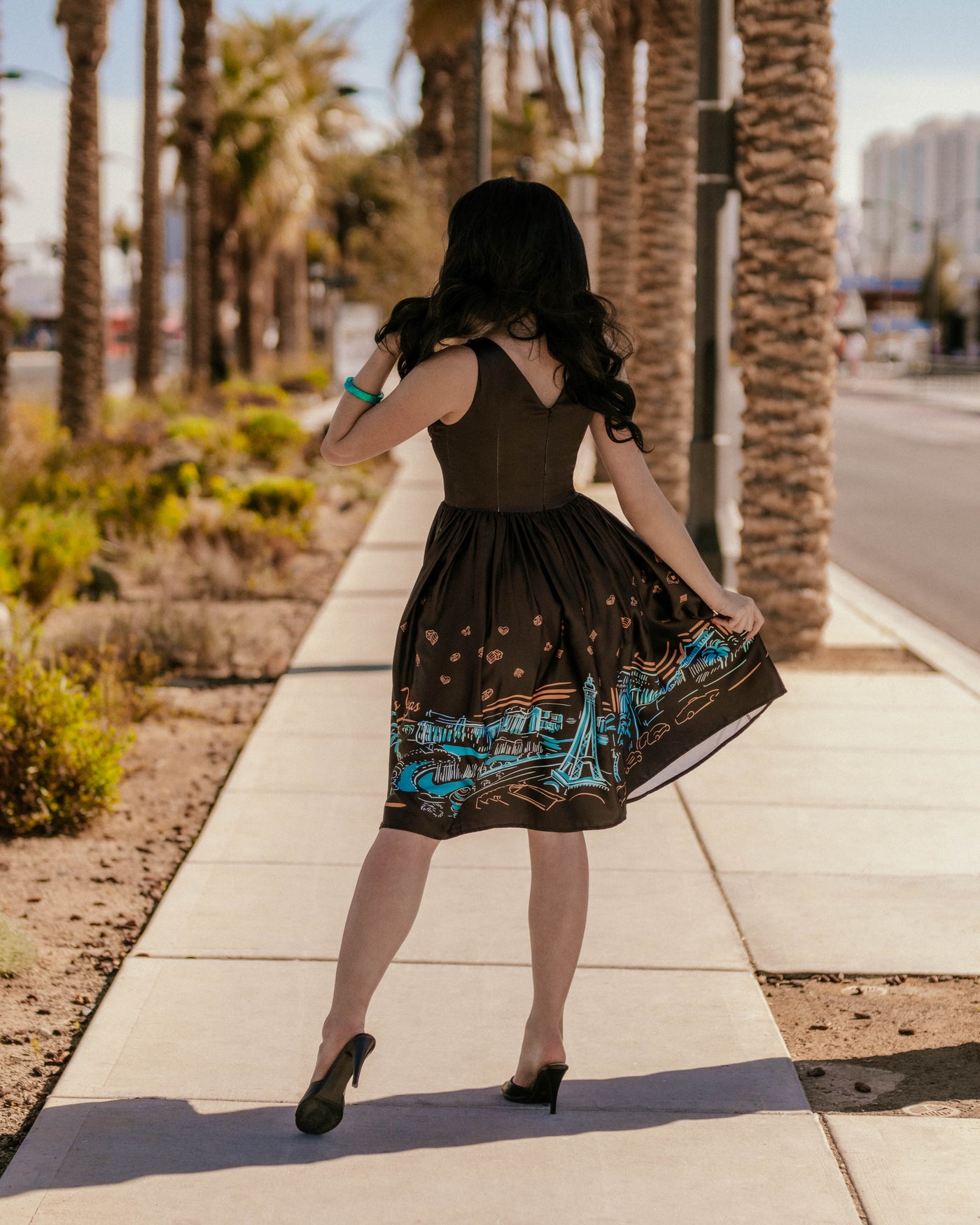 Viva Las Vegas Border Print Dress