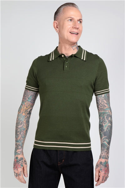 Pablo Striped Edge Knitted Polo