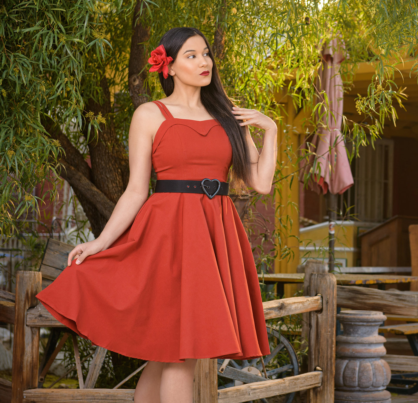 Dani Red Poppy Swing dress
